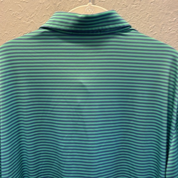 RLX Ralph Lauren Polo Tee Shirt Purple Green Stripe Men’s Size XXL 2X - Picture 9 of 10